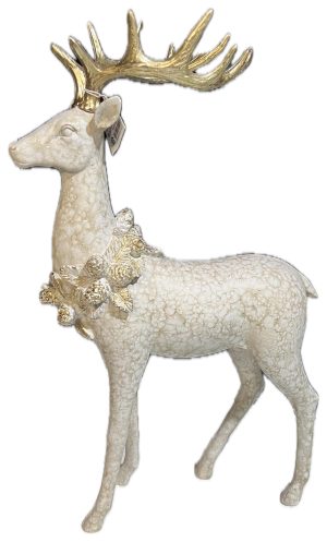 rena de natal em resina dourada