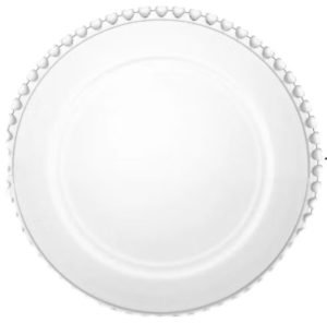 Prato Sobremesa Cristal borda Coração